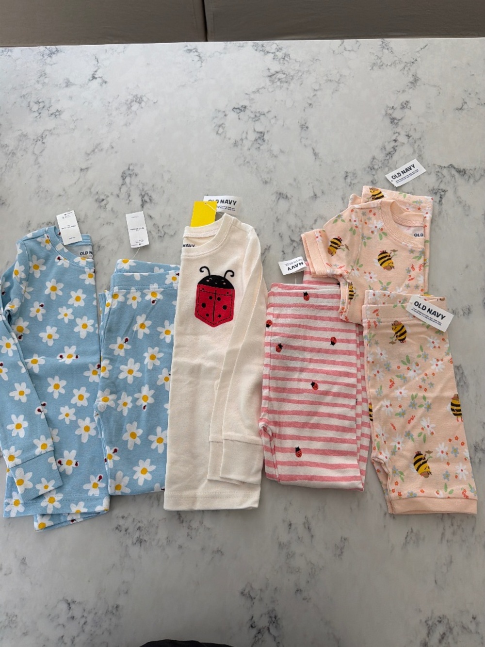 NWT Multi-Pack Set of Ladybug Pajamas - 2 long, 1 shPort